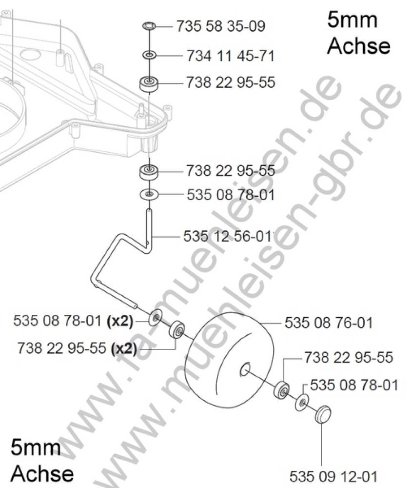 Vorderrad-Kit 5mm m. Std.-Rad